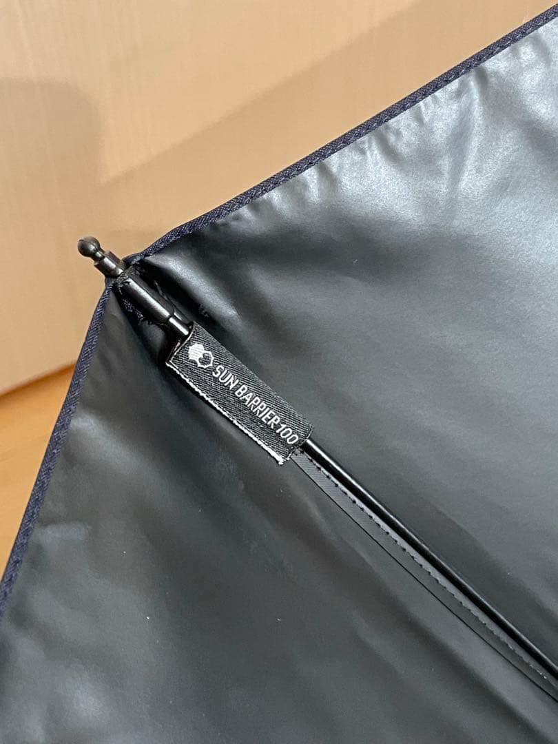 SUN BARRIER 100 折りたたみ日傘２段折 大判 / 無地　ネイビー