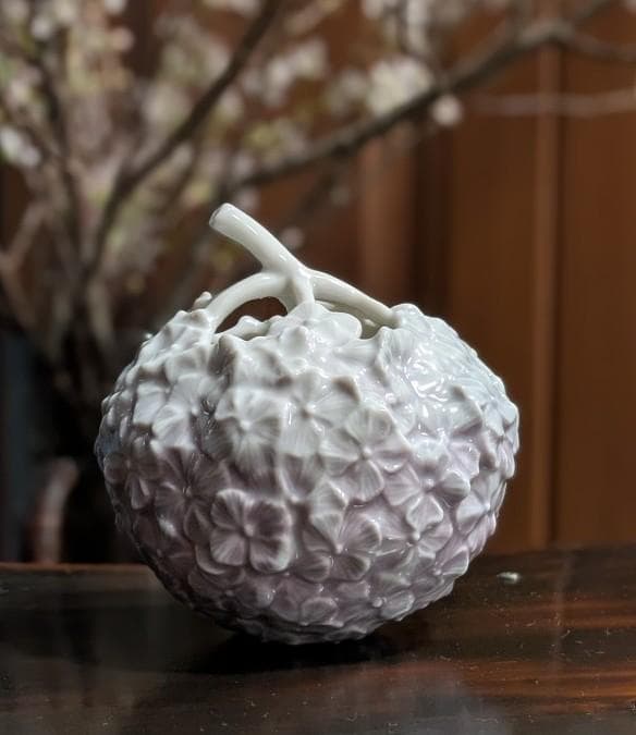  ロイヤルコペンハーゲン 淡い紫色のアジサイ花器