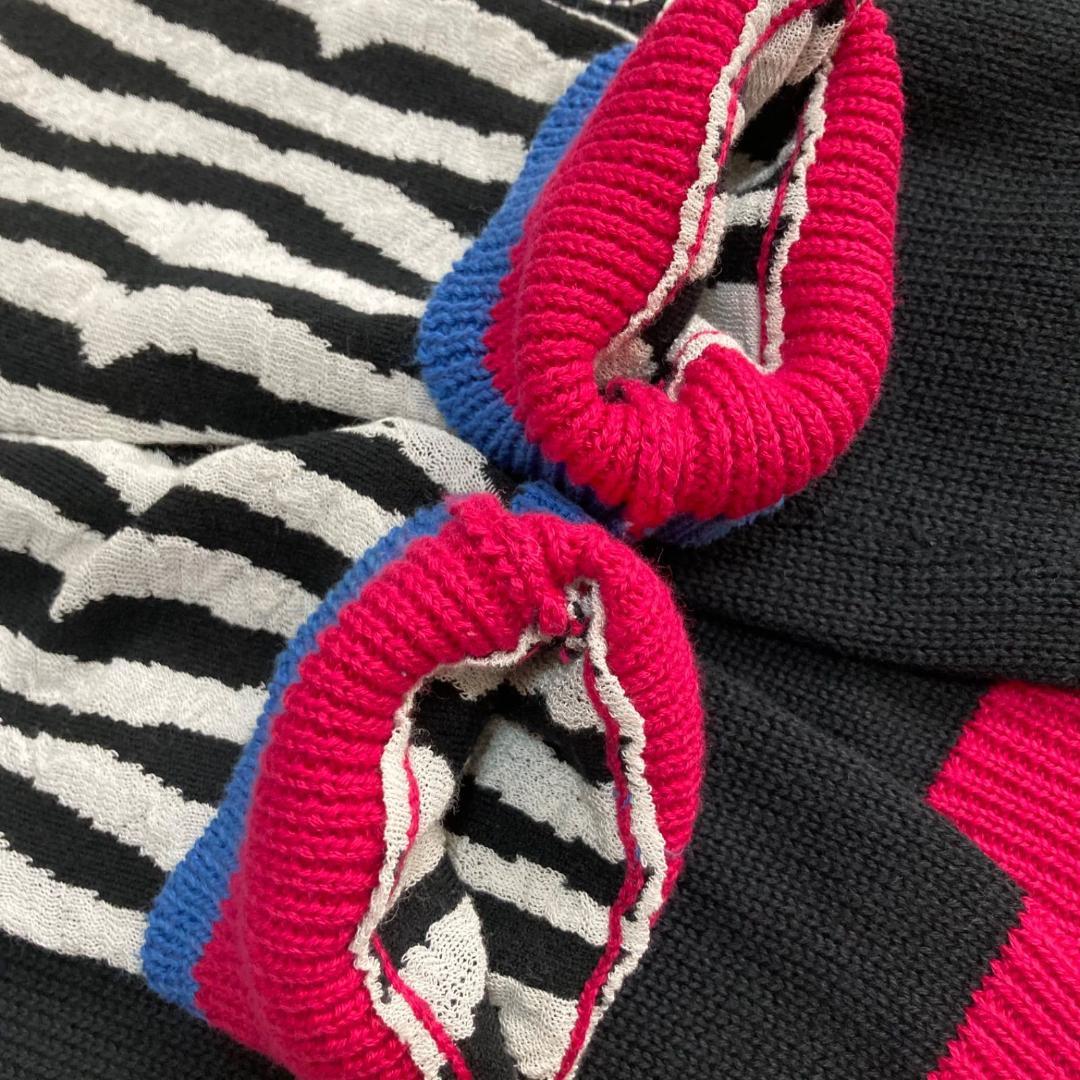 15102✨エトロ カシミヤ エンブロイダリー アップリケ シマウマ ニット