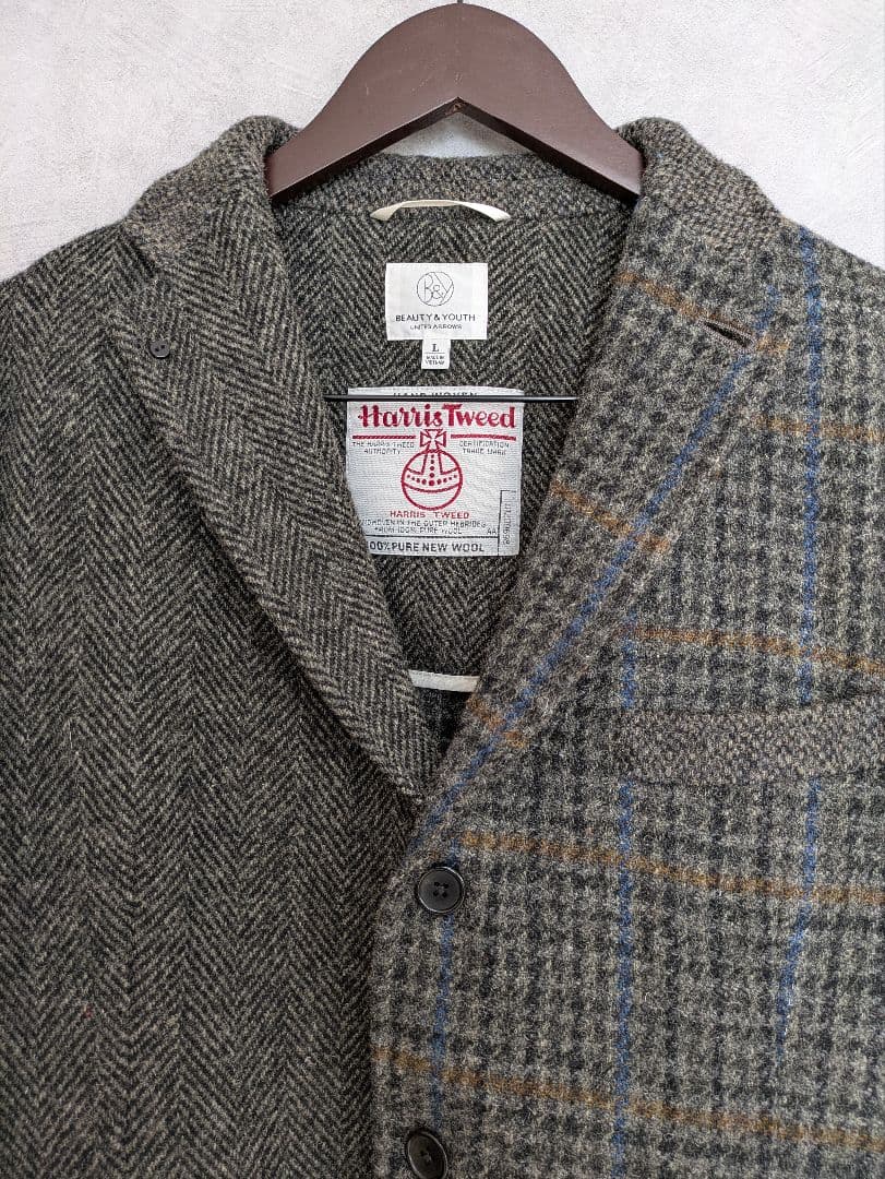 ★Harris Tweed BEAUTY&YOUTH テーラードジャケット L