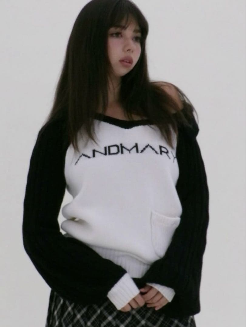 トップス ANDMARY Marie knit tops black