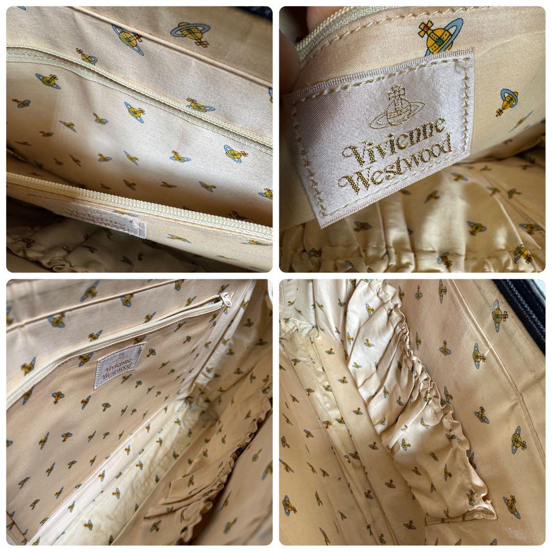 ヴィヴィアンウエストウッド Q18 オーブロゴ レザー ビジネスバッグ ブラック