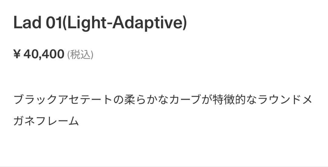 新品！GENTLE MONSTER Lad 01(Light-Adaptive)