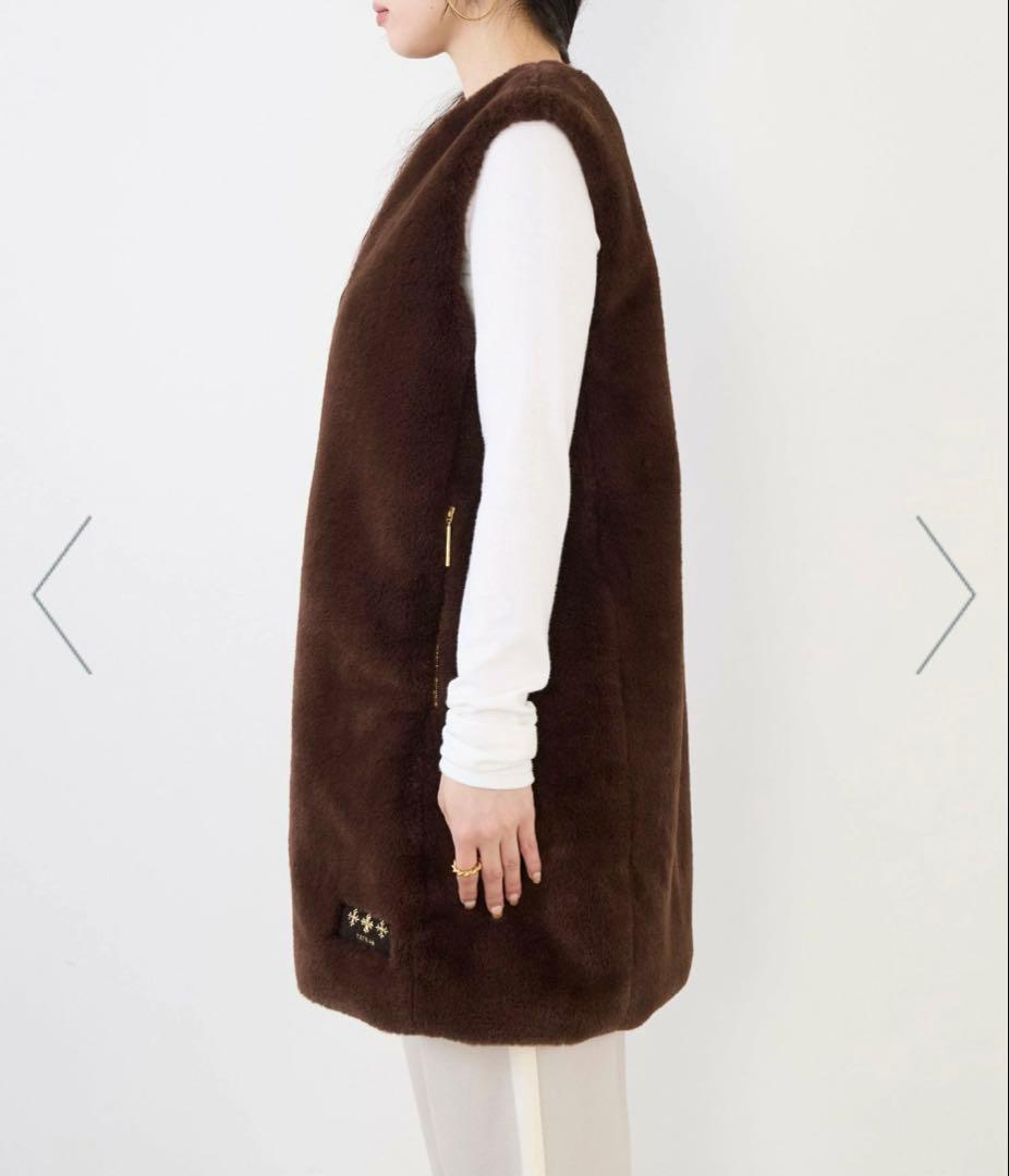 TATRAS エコファーノーカラーロングベスト　POLLINAサイズ2