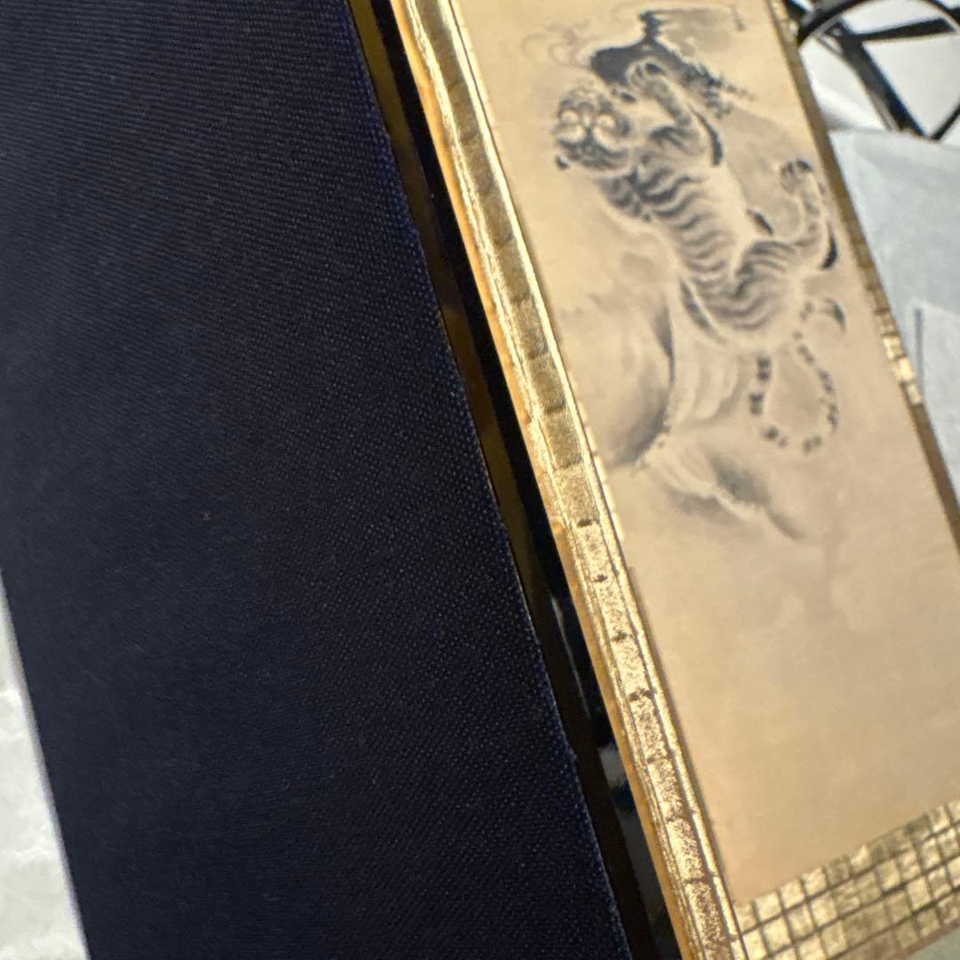 未使用　正倉院蔵　忍冬鳳凰密陀絵柄文庫　漆塗　蒔絵　八寸屏風　伝統工芸　宝物