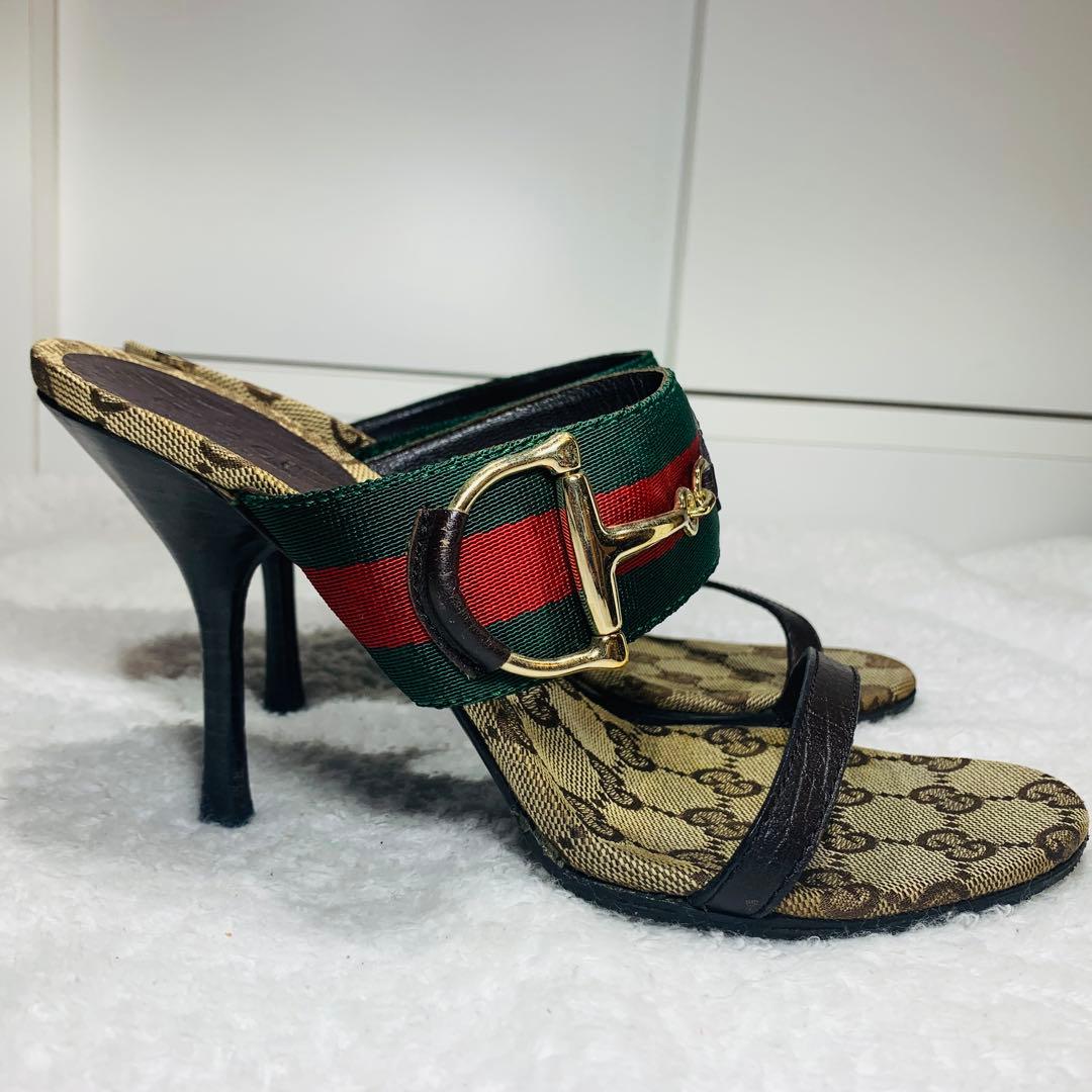 ⭐️ レア　Gucci モノグラム ハイヒールミュール　36（23cm）