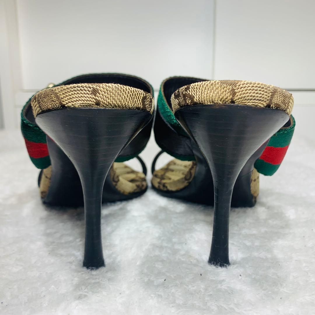 ⭐️ レア　Gucci モノグラム ハイヒールミュール　36（23cm）