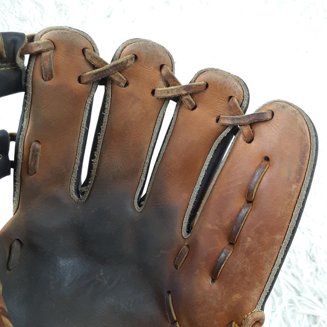 美品◎MIZUNO PRO ミズノプロ オーダー硬式内野用グローブ 黒茶 刺繍入