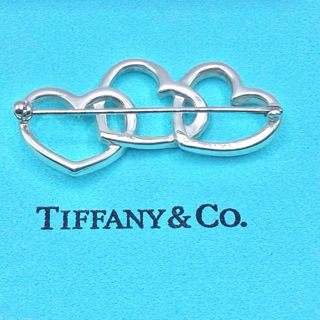 【美品】ティファニー　トリプルハート　ブローチ　シルバー925　希少