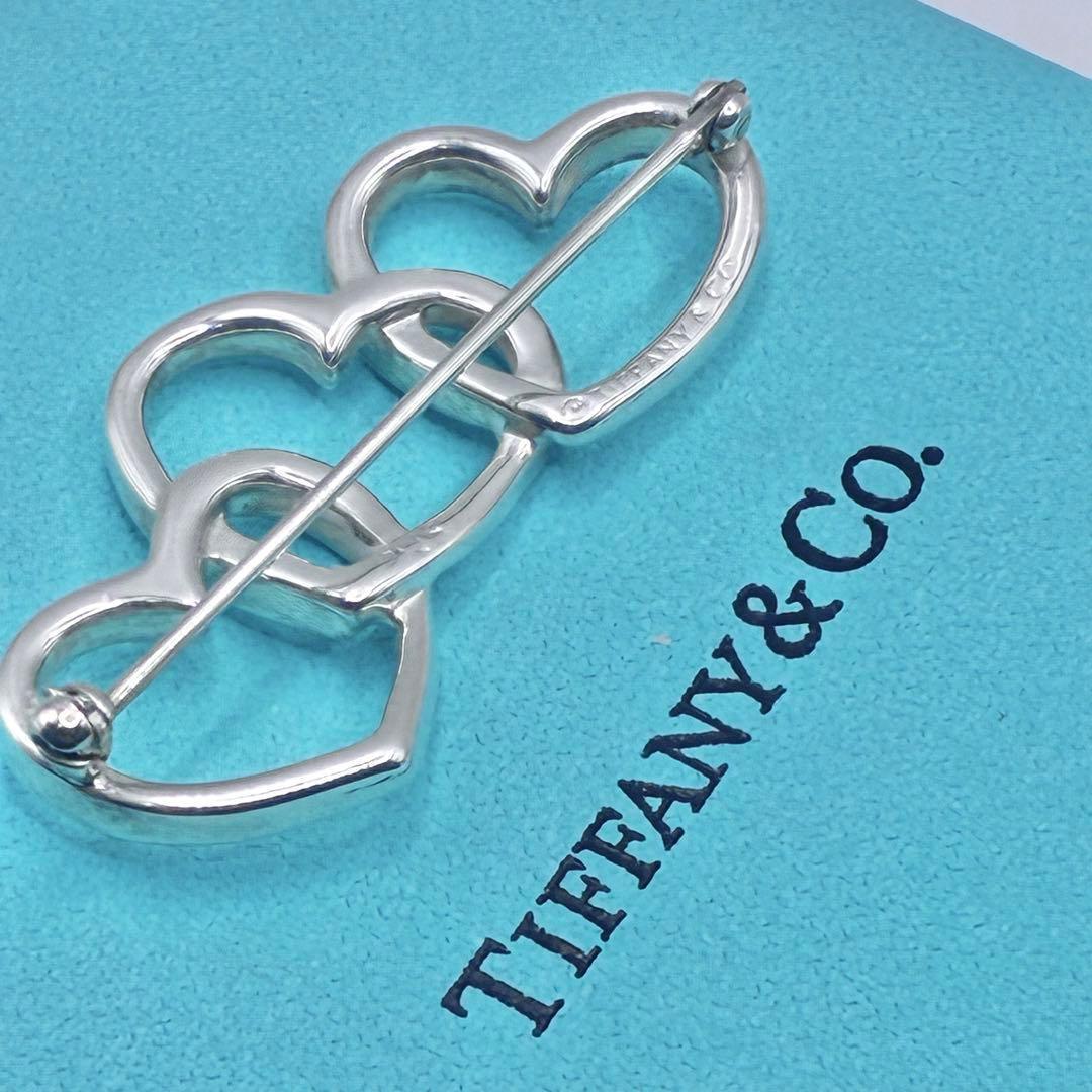 【美品】ティファニー　トリプルハート　ブローチ　シルバー925　希少