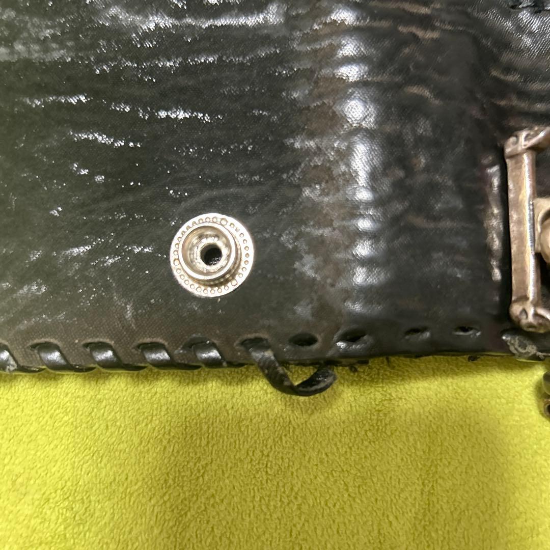 ブラックレザー ウォレットチェーン 925シルバー