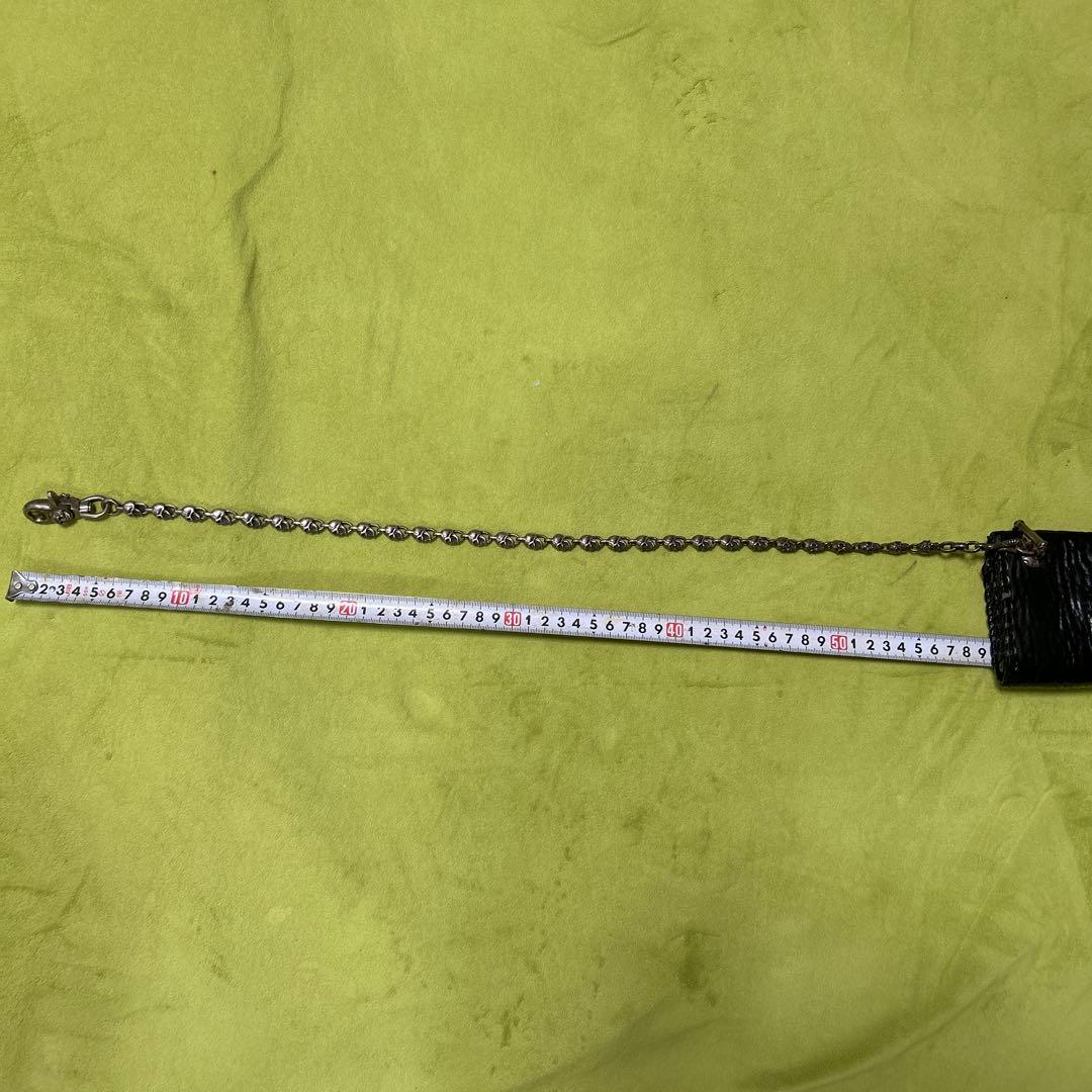 ブラックレザー ウォレットチェーン 925シルバー