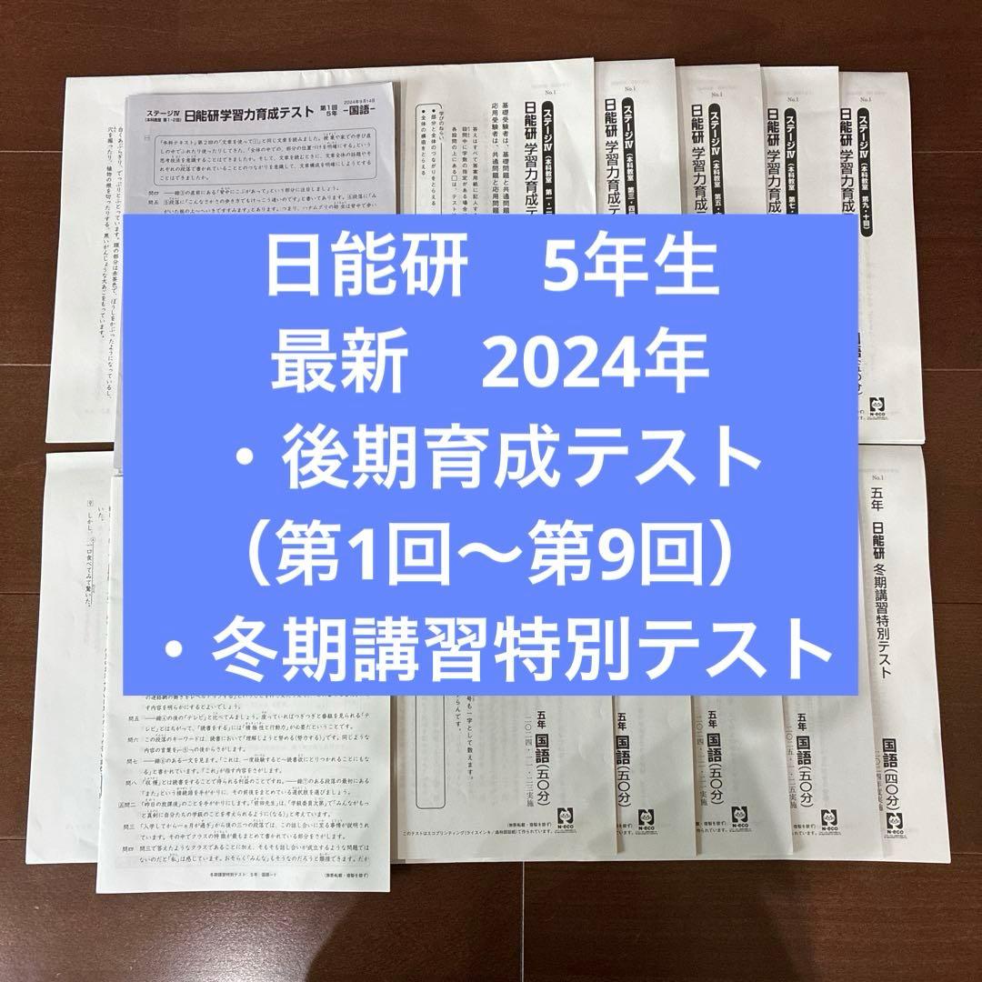 日能研　5年生　育成テスト、冬期講習特別テスト