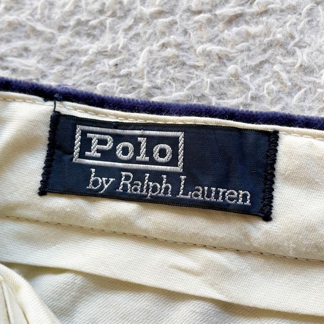 超激レア✨ポロバイラルフローレン ベロアパンツ スラックス ブルー系 32/32