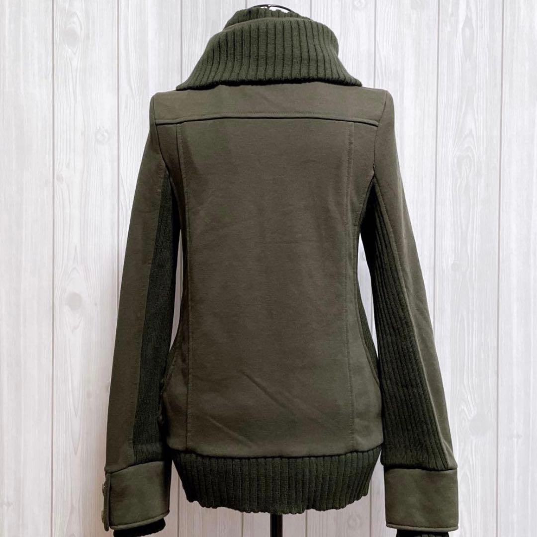 ブルゾン ジャケット ニット 深緑 カーキ 平成ギャル y2k グランジ お兄系