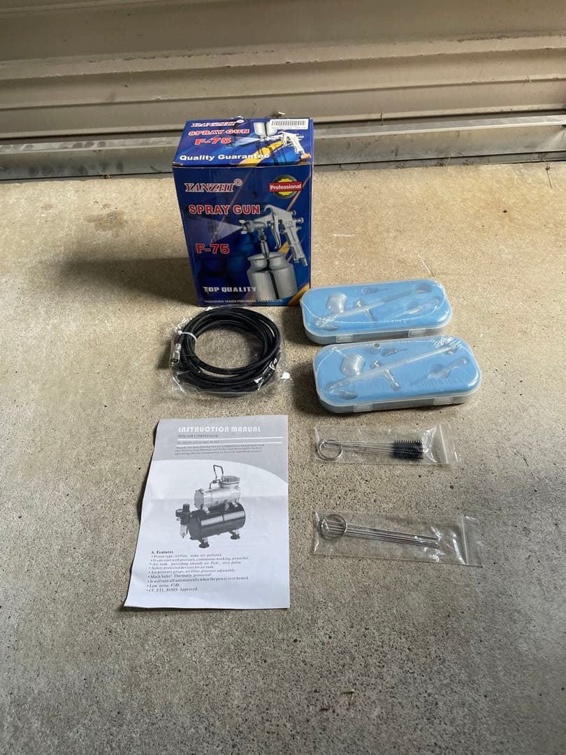 エアブラシコンプレッサーセット/エアコンプレッサー/泰成商事/美品