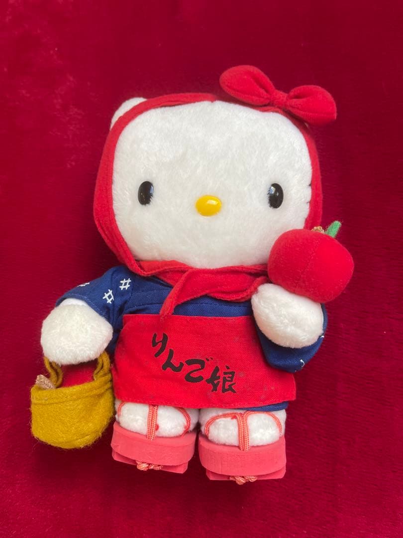 希少 ご当地キティ みちのくキティ物語 青森 りんご娘 ぬいぐるみ