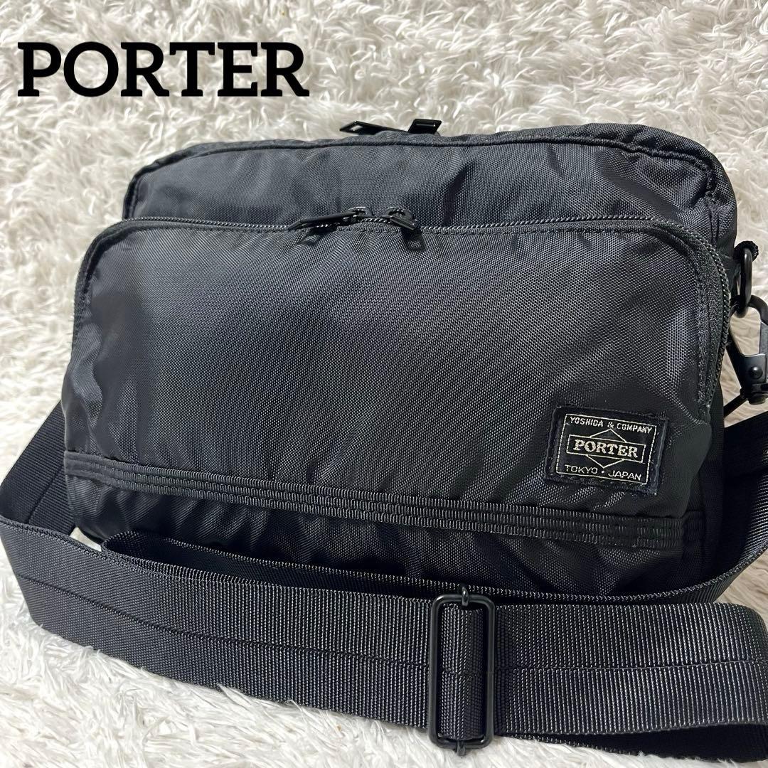 ✨未使用級✨PORTER フラッシュ 現行タグ ショルダーバッグ ブラック