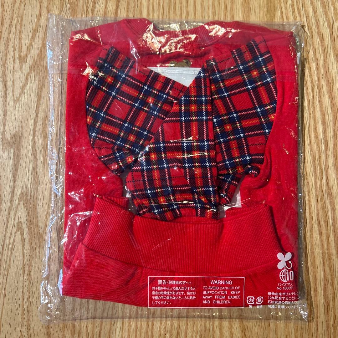 ミキハウス　ベア　袖チェックトレーナー 100