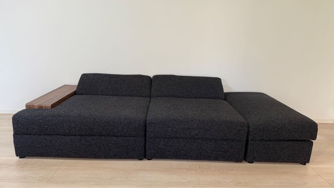 LOWYA ロウヤ ソファ リクライニング 座面下収納 3人掛け ベッド グレー