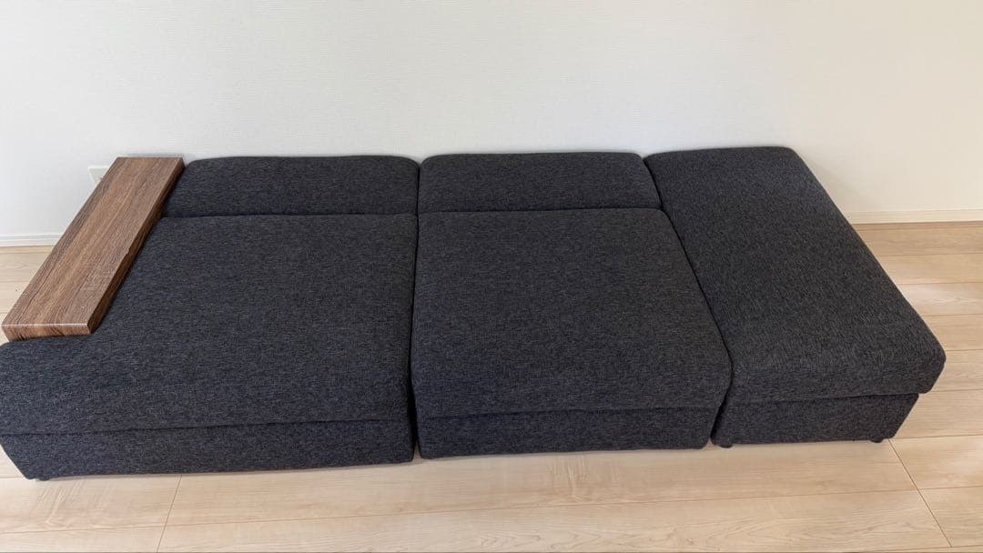 LOWYA ロウヤ ソファ リクライニング 座面下収納 3人掛け ベッド グレー