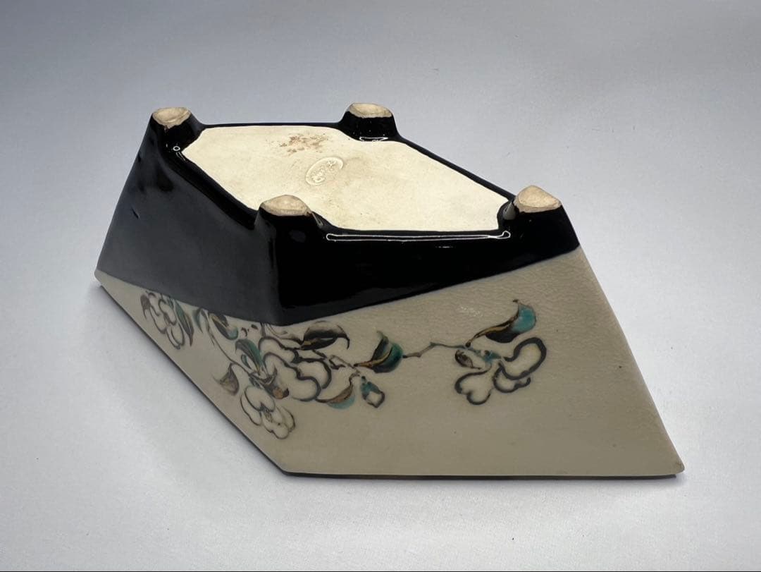 【真葛香山】仁清意菱形高炉 二代 香半之助作 帝室技芸員【書載品現物】