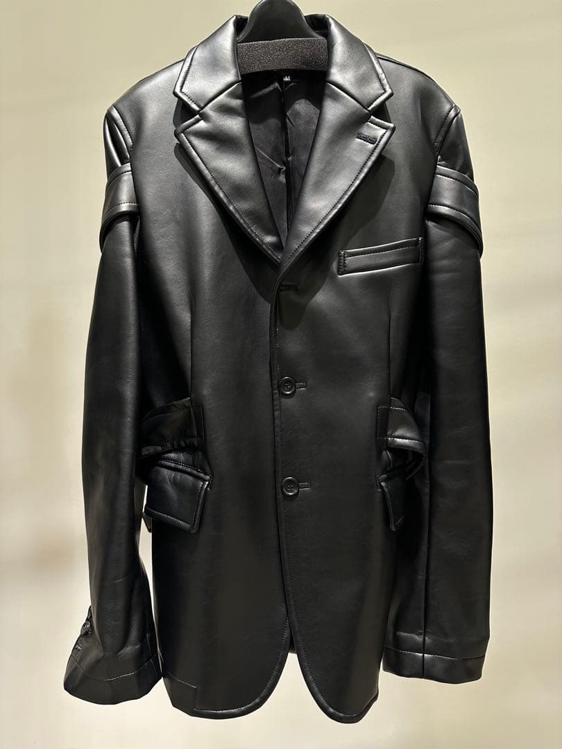 25aw BLACK コムデギャルソン　レザー　テーラード JKT オムプリュス