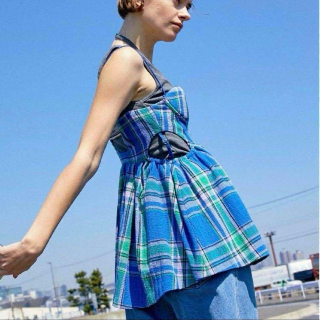 美品 完売 MAISON SPECIAL チェック ツイード ビスチェ F