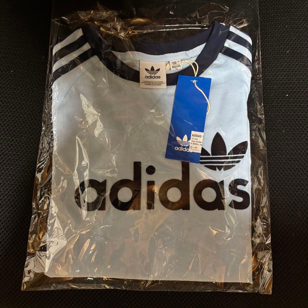 希少XL⭐️adidas リニアグラフィック カリTシャツ ブルー×ネイビー