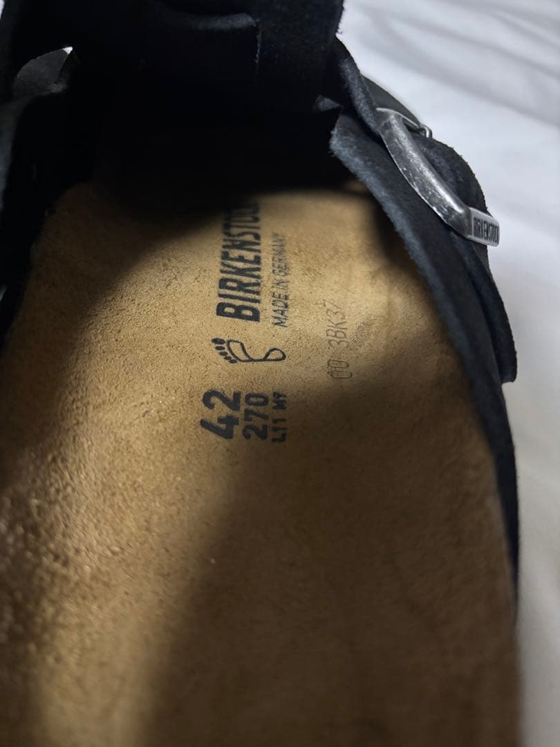 ビルケンシュトック ボストン スエード サンダル ブラック 黒42 27センチ