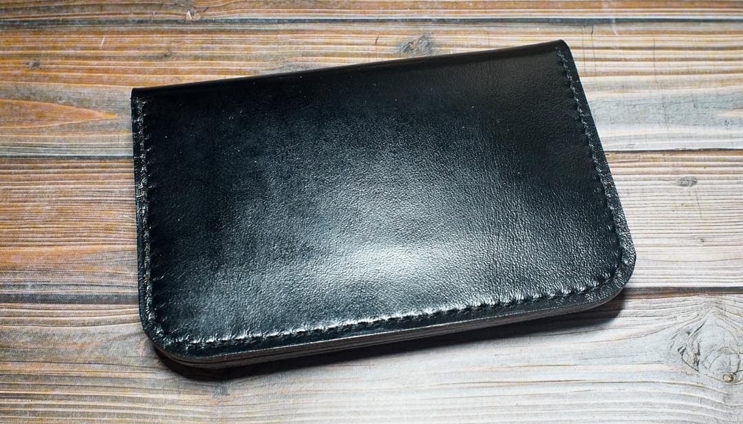 ミドルトラッカーウォレット 三層　馬革 茶芯ブラック　真鍮 トラッカーウォレット