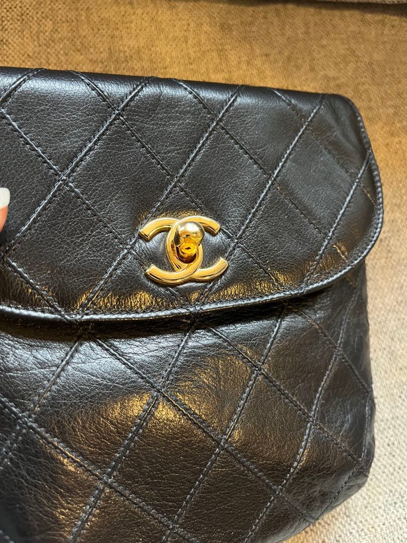 CHANEL ビコローレ　ウエストポーチ　ブラックレザー ショルダー