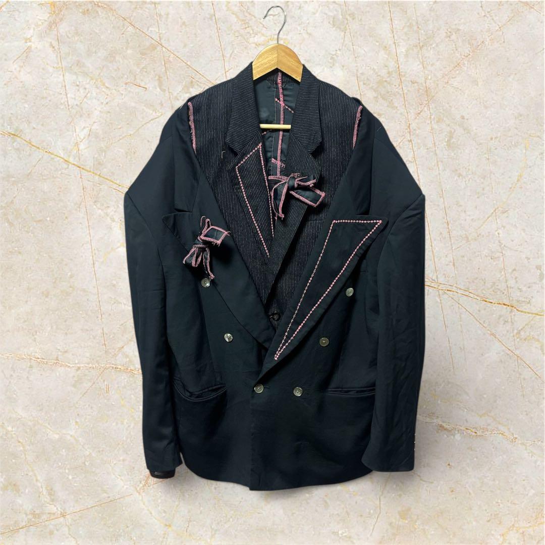 リメイク ピンクリボン テーラードジャケット 袴スラックス セットアップ