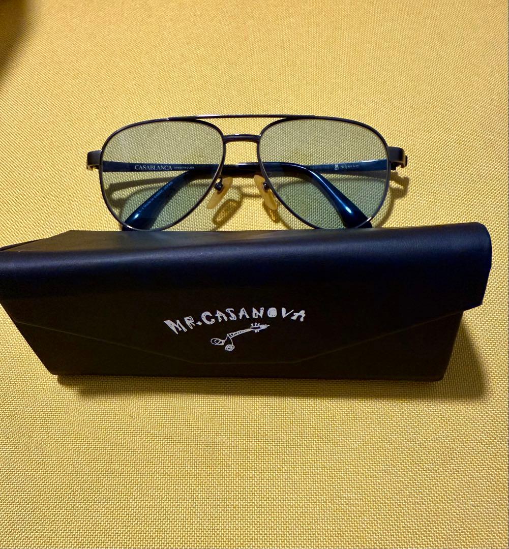 お*め様 Mr.CASANOVAサングラス ブルー ケース付き オークション出品