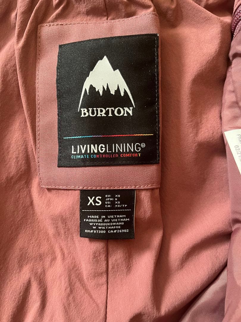【美品】BURTON スノーボードウェア ビブパンツ XS ピンク