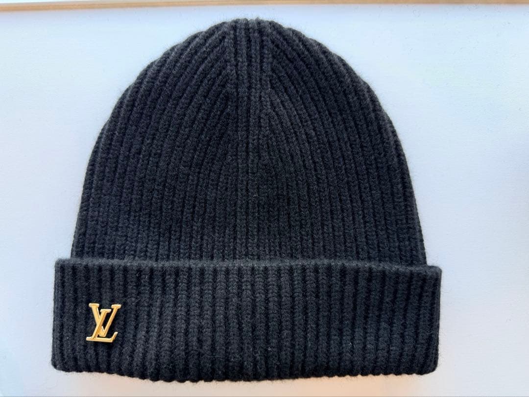 Louis Vuitton 黒 ニット帽 XS
