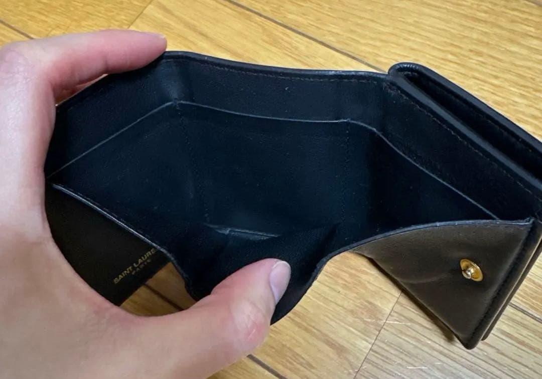 SAINT LAURENT サンローラン ミニ財布 2つ折り ブラック