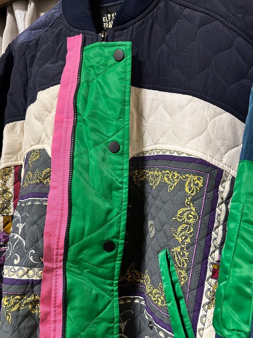 安達祐実さん着用　ELF SACK カラフルキルティングジャケット　パッチワーク