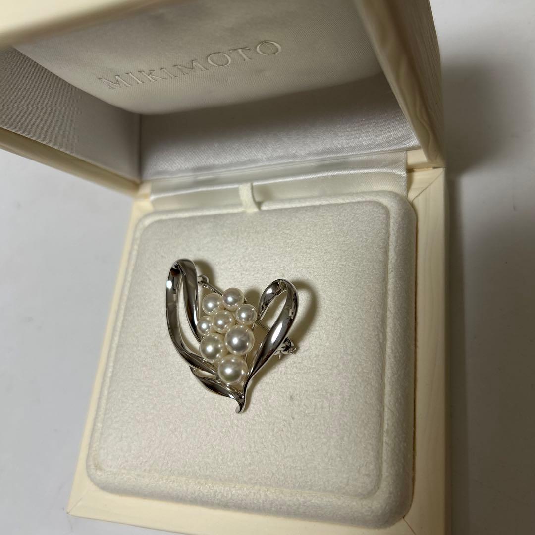 MIKIMOTO ミキモト　真珠　パール　ブローチ シルバー 8珠