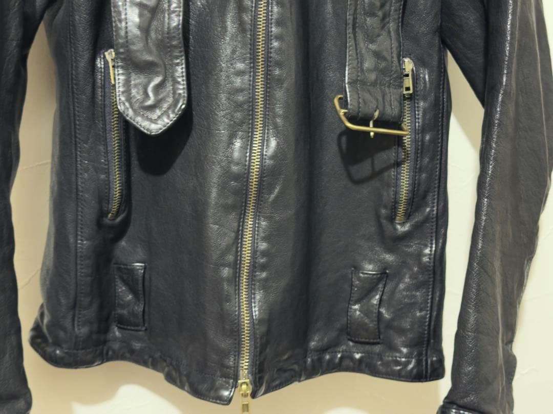 miu miu レザーライダースジャケット