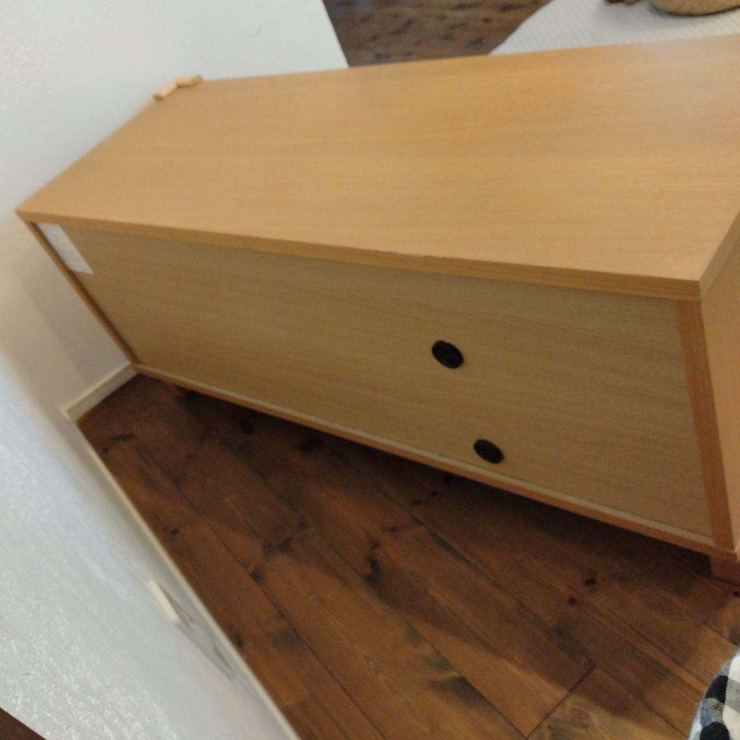 本日セール　無印良品 脚付き　ガラス扉　テレビ台 ナチュラル　 オーク材