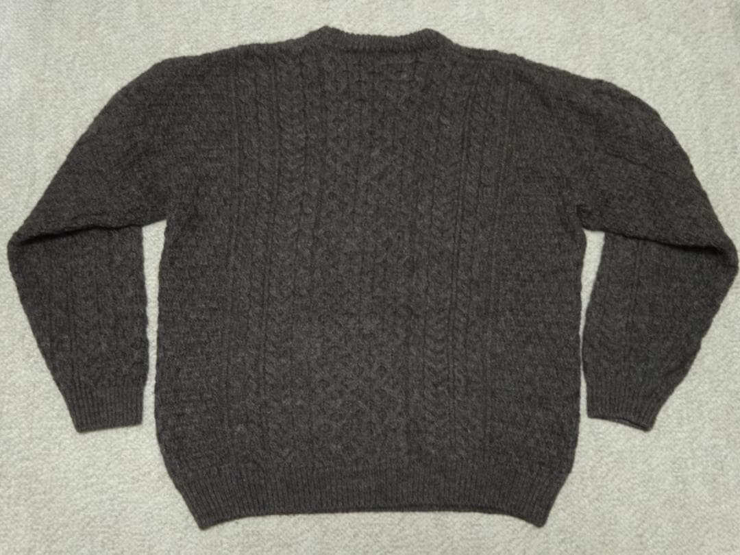 美品　ORVIS　アイルランド製　ケーブルニット　オービス　XL　厚手　茶系