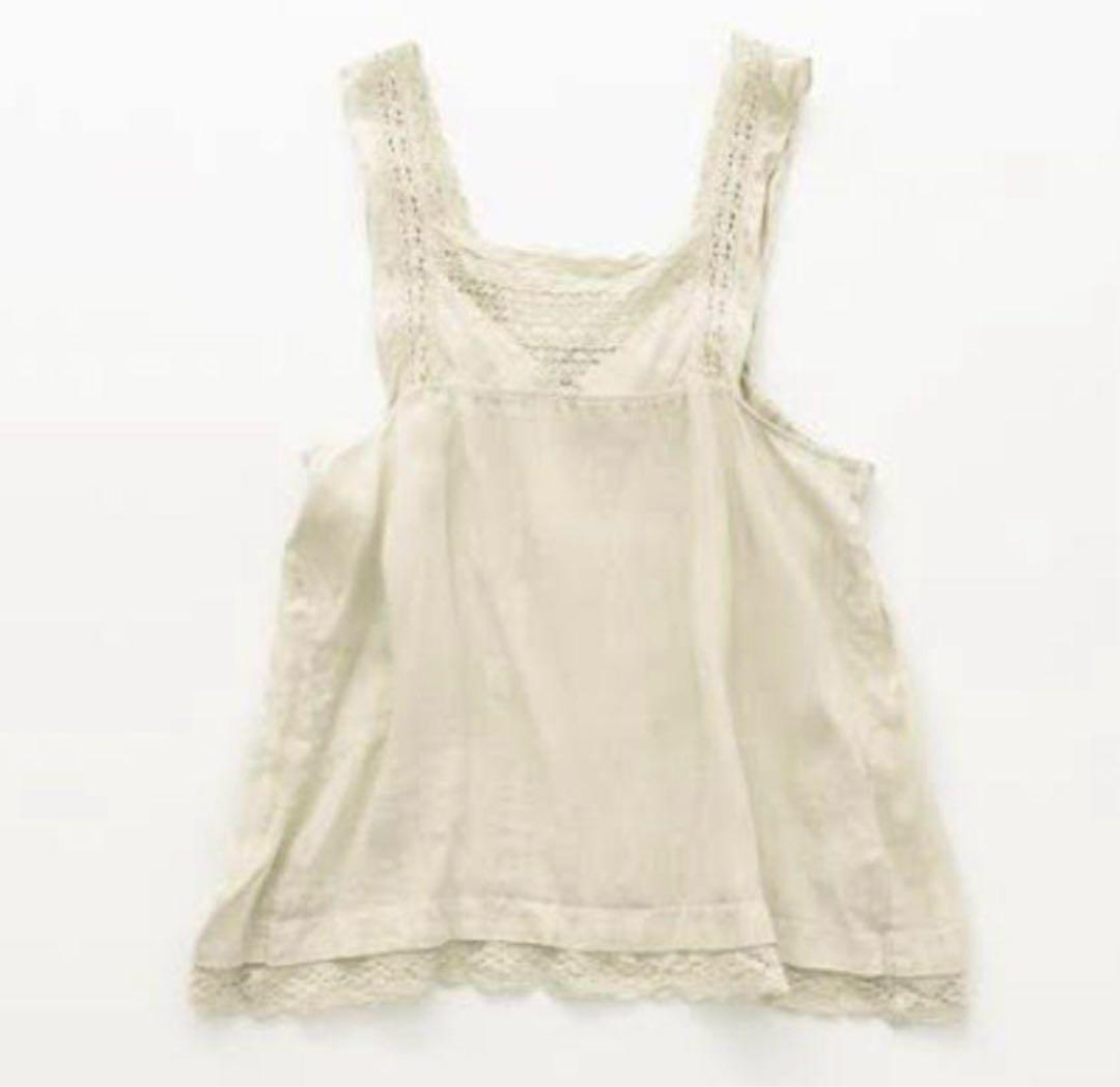 ★未使用★洗濯のみ★ネストローブ★nest Robe　リネン×レースキャミ