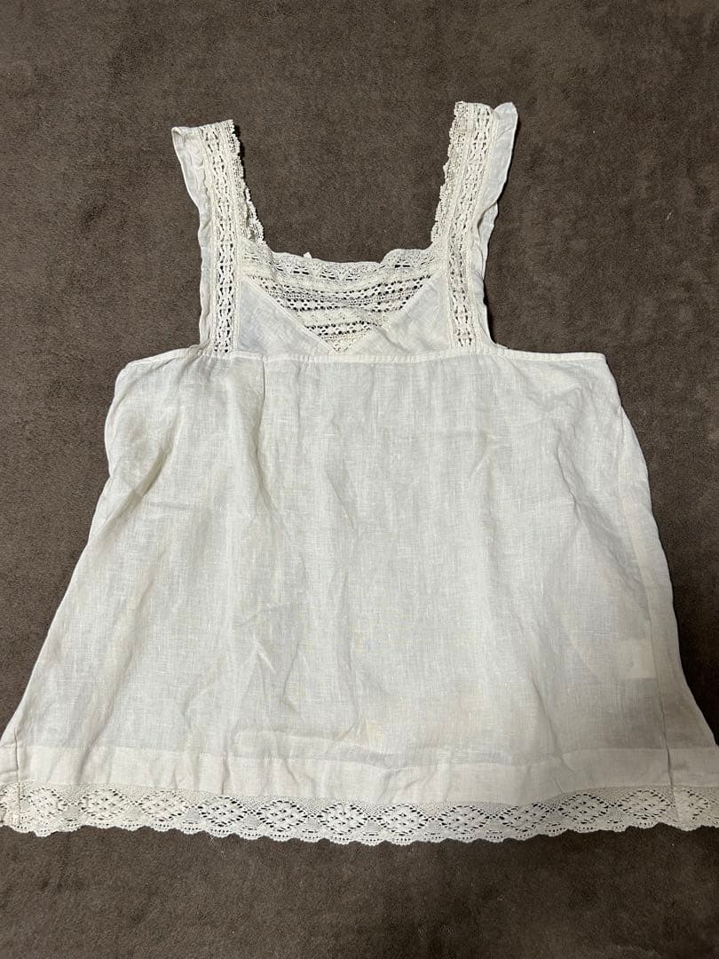 ★未使用★洗濯のみ★ネストローブ★nest Robe　リネン×レースキャミ