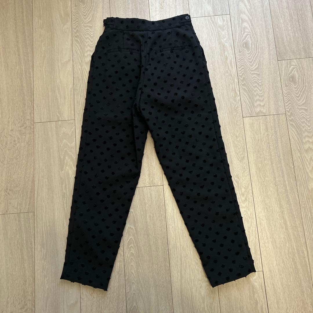 専用新品　OHGA 定番ドットパンツ　ブラック　ストレート　美脚効果