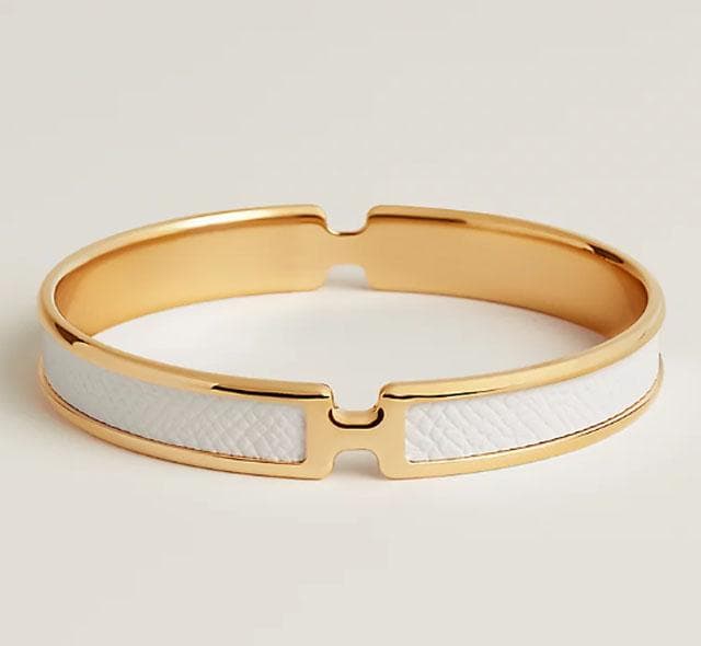 新品‼ エルメス オランプ バングル ブレスレット ゴールド×ホワイト