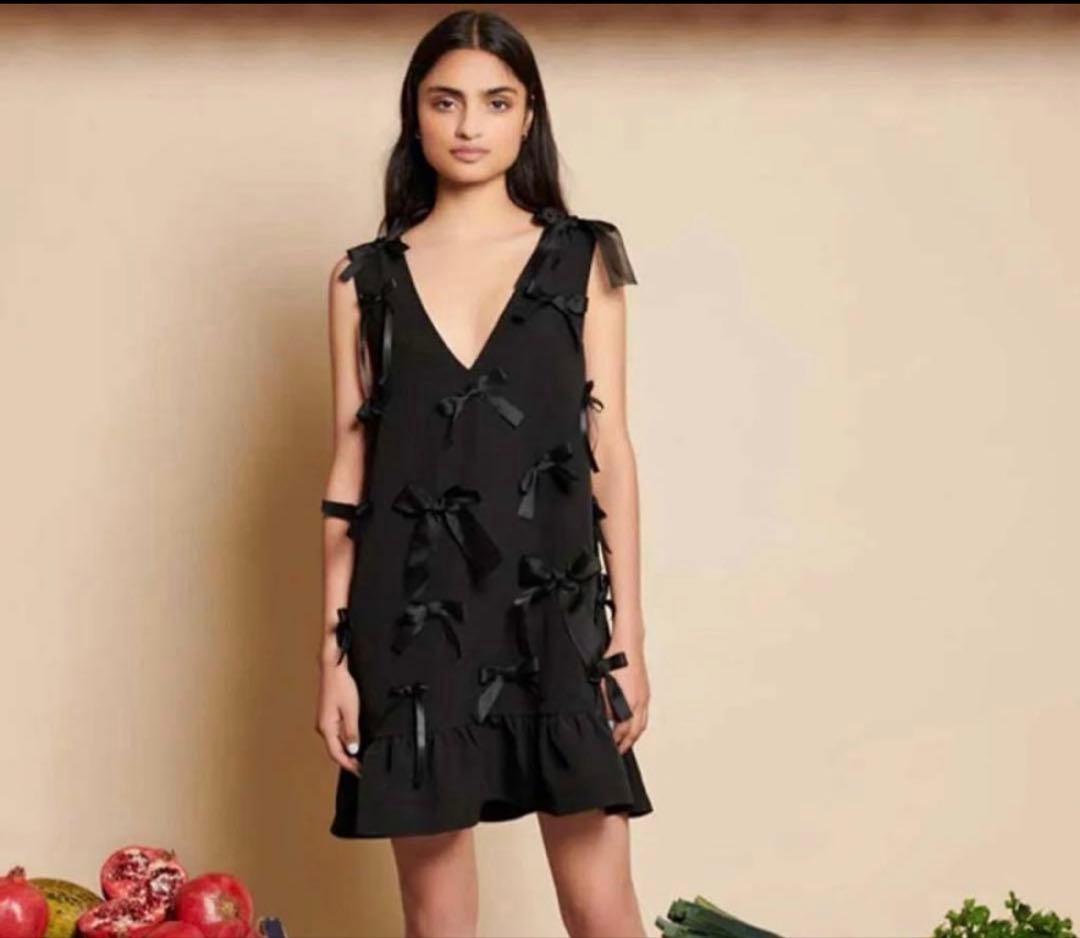 もも　sister jane ブラック ノースリーブワンピース S