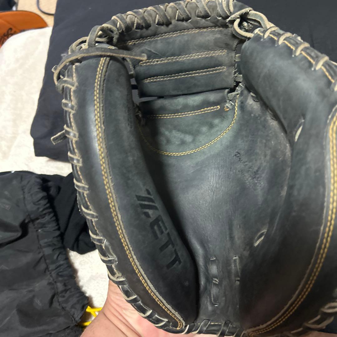 ZETT 黒 レザー プロステイタス 小林誠司モデルキャッチャーミット