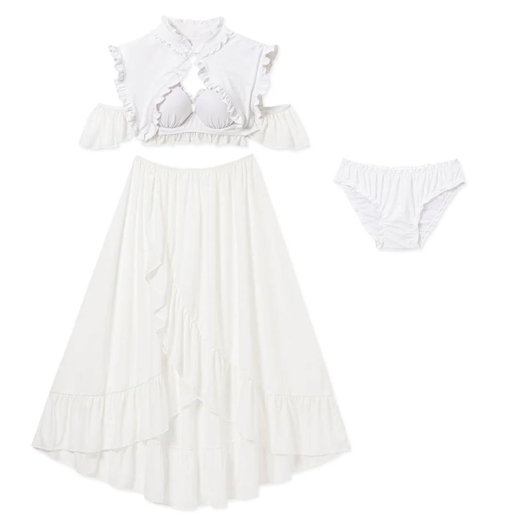 Dear My Love 角襟チャイナセーラー水着 ホワイト M