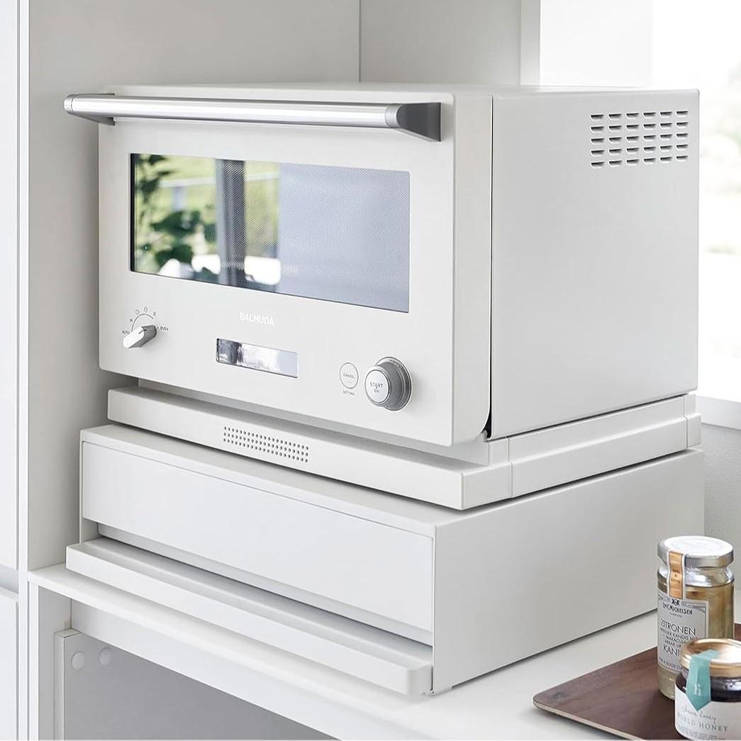 tower キッチン家電下引き出し&スライドテーブル 幅45cm 山崎実業 白